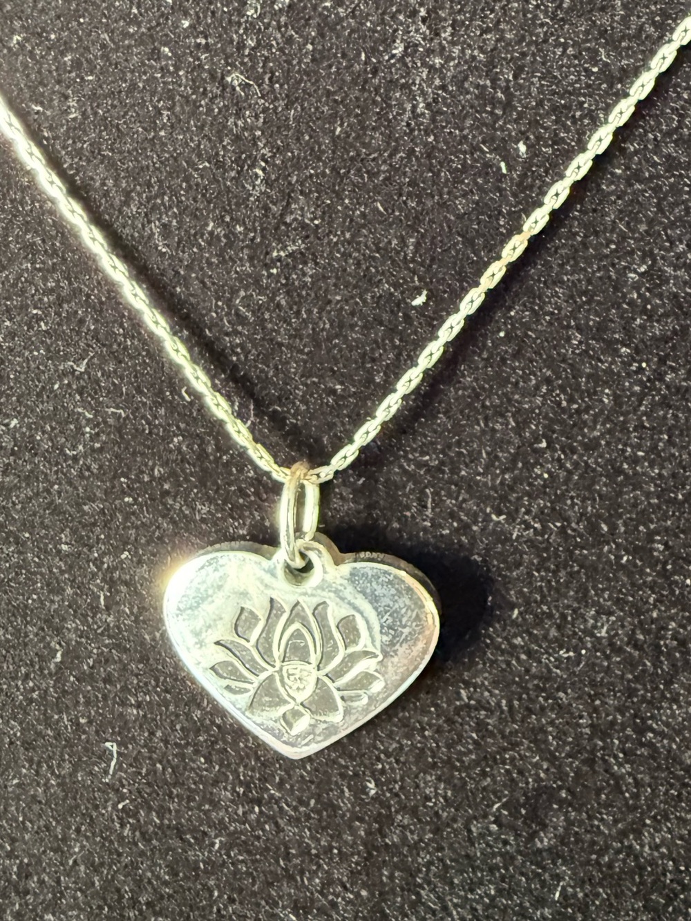 Alex and Ani Silver Heart Lotus peace petals  adjustable Necklace